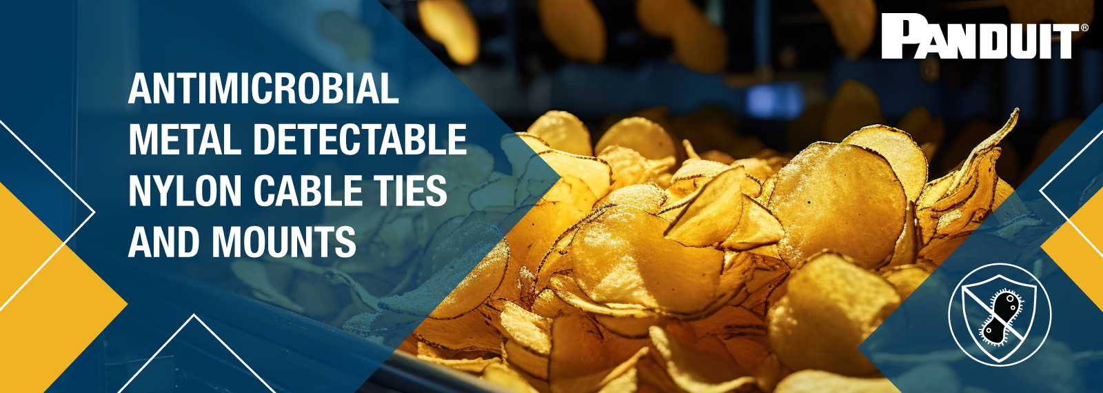 Panduit's Antimicrobial
Metal Detectable Nylon Ties & Mounts