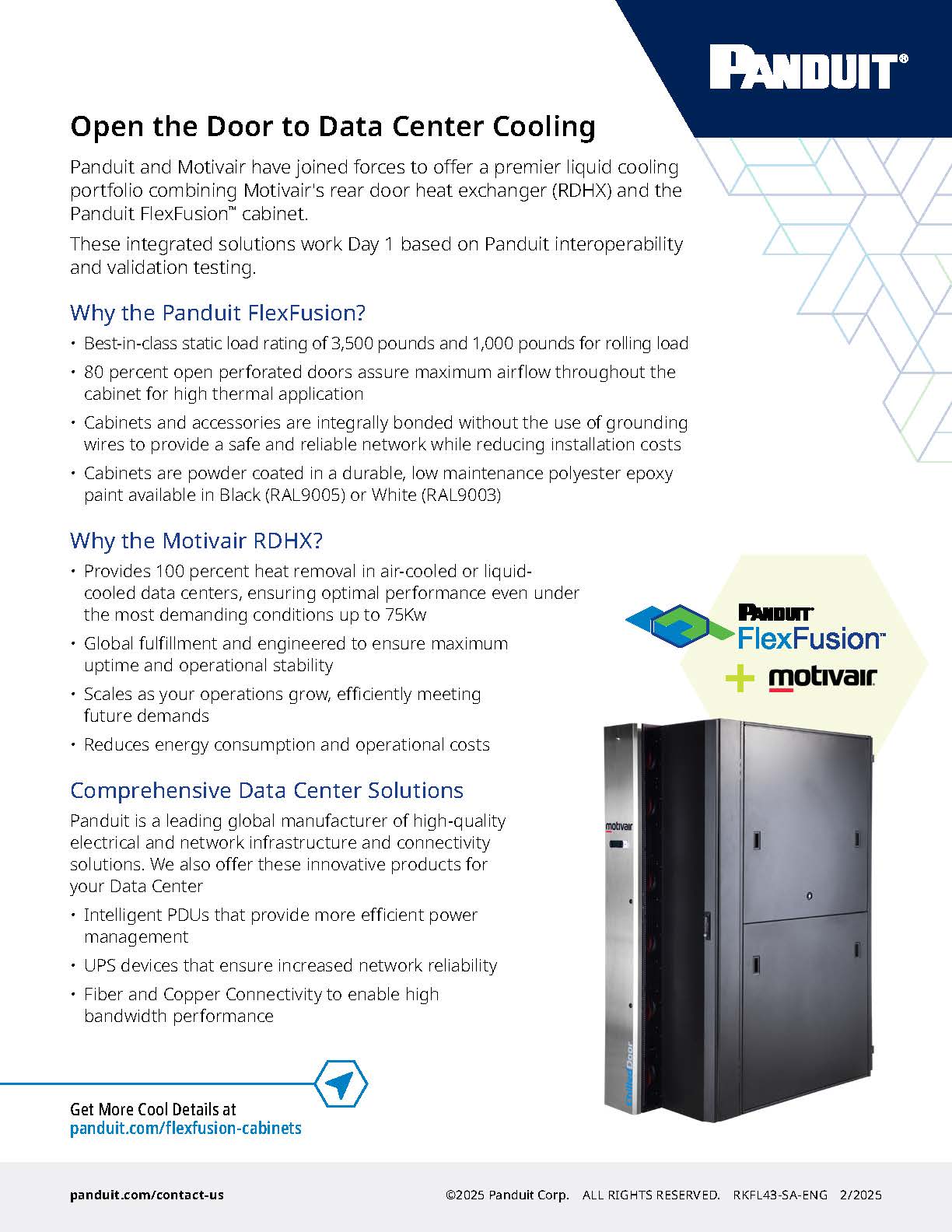 Panduit and Motivair Rear Door Heat Exchanger liquid cooling offering