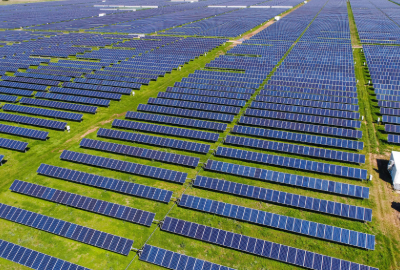 Solar Panels in a grass field